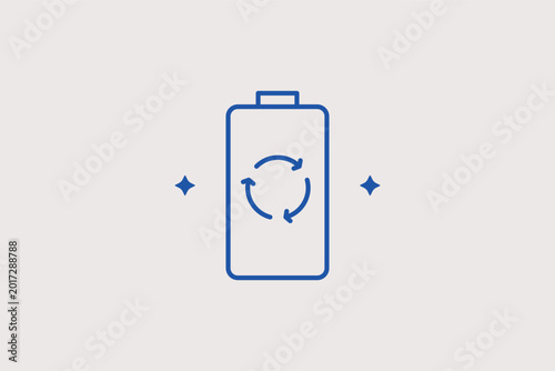 Bild auf Leinwand Recycling battery line icon for proper disposal of electronic waste and battery reuse