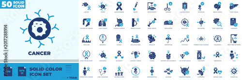Foto Cancer Solid Color Editable Icons set