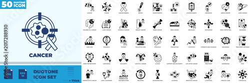 Photography Cancer Duotone Editable Icons set