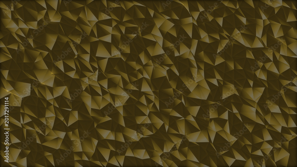 Fototapeta premium Abstract Gold Low Poly Background with Metallic Geometric Facets