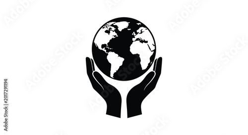 Photos Hands cradling earth globe silhouette environmental protection concept global ca