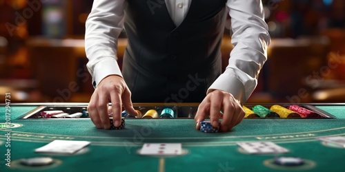High stakes game at the casino table