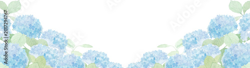 水彩で描いた紫陽花の背景イラスト2