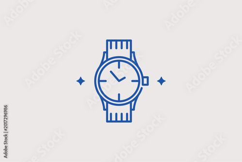Photos Classic wristwatch line icon for men's accessories and precision timekeeping