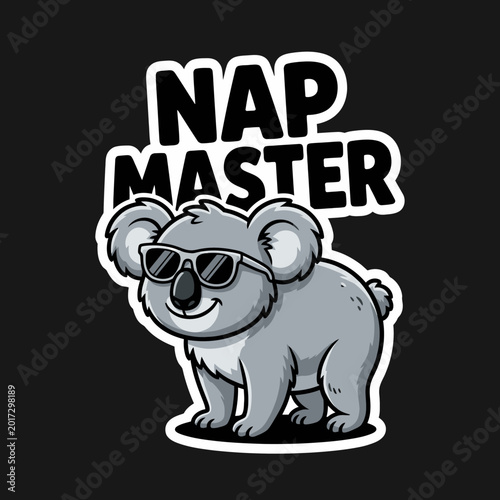Canvas Print Koala wearing sunglasses smiling cute.