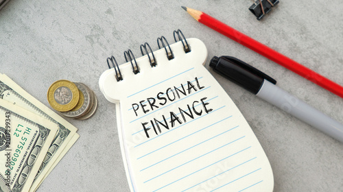Canvastavla Notebook shows Personal Finance handwritten in bold ink