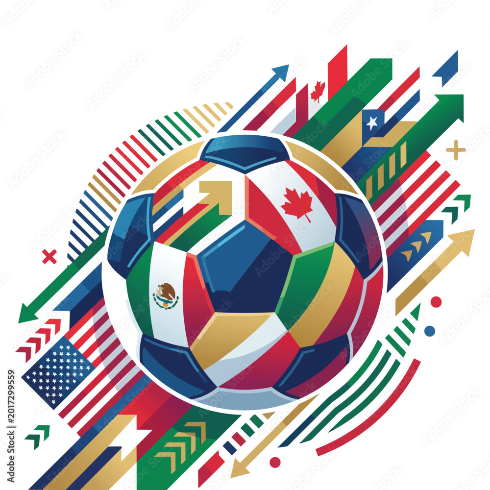 Obraz premium poster inspired by this reference Vector-style illustration featuring a stylized soccer ball as the main element. Use the colors