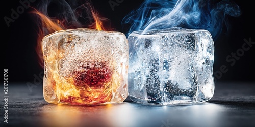 Fire versus ice a symbolic visual contrast