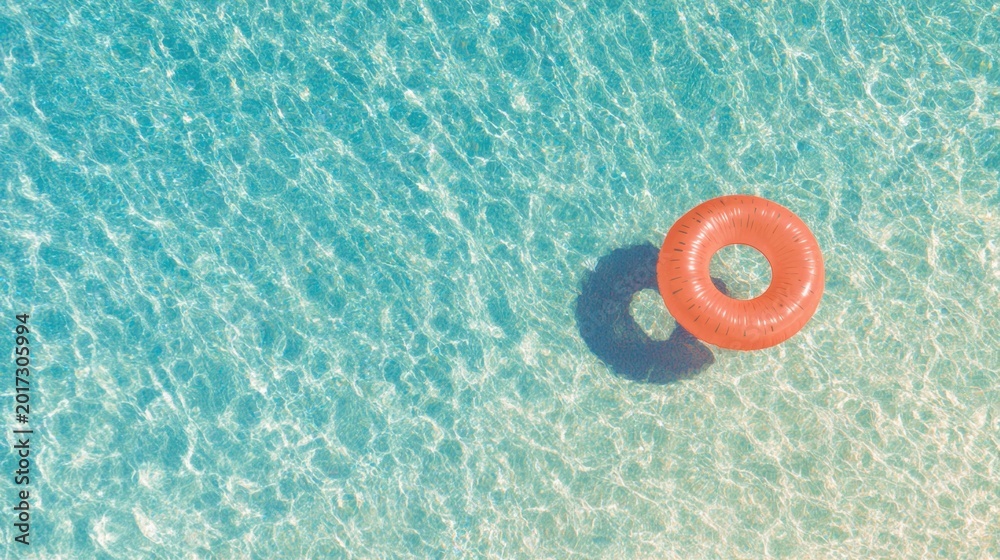 Obraz premium Floating ring in clear water on a sunny day at the beach