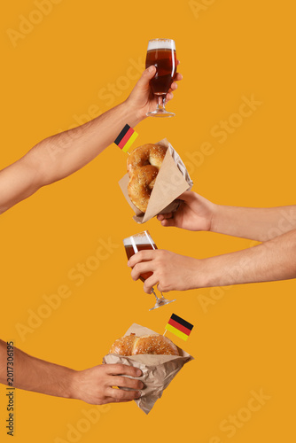Male hands with glasses of ...