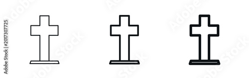 Tableau sur toile Classic Christian cross with clean geometric lines in thin, regular, bold outline styles