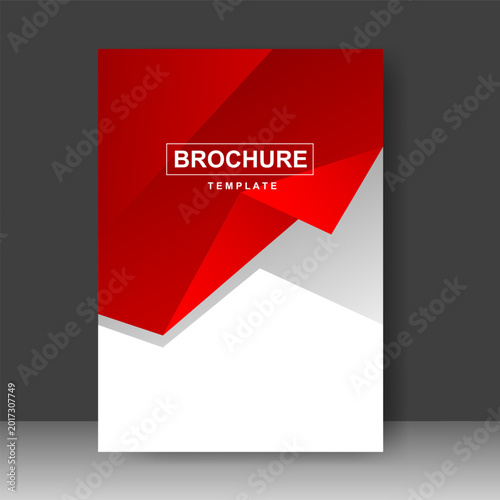 Brochure template red paper style modern design for cover book, poster, annual report. vector illustration