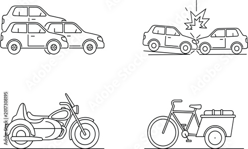 Foto Comprehensive Vehicle and Transportation Icon Set Featuring Car Accidents Traffi