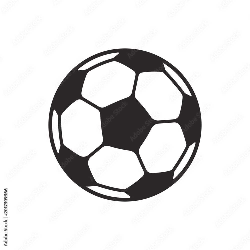 Fototapeta premium Soccer ball vector, Soccer ball silhouette, Football svg, Soccer ball svg, Soccer ball clipart. 