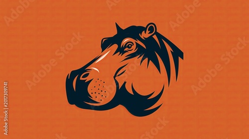 Hippo logo design shows a hippopotamus head in a vector style.