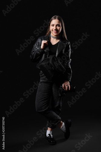 Portrait of female photogra...