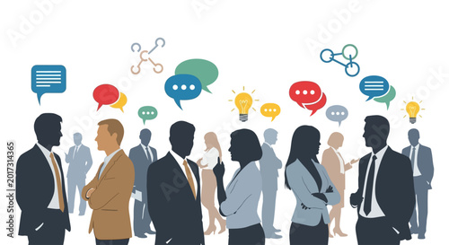 Foto Business people standing in a group.