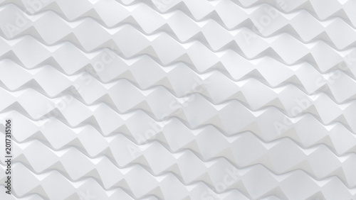 Minimal White Zigzag Geometric Background 3D rendering