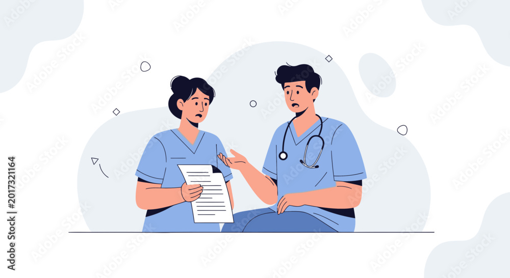Fototapeta premium Medical Professionals Discussing Patient Chart