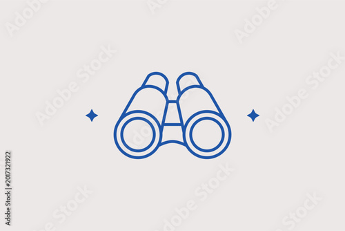 Fotografía Binoculars line icon for market research and identifying investment opportunities