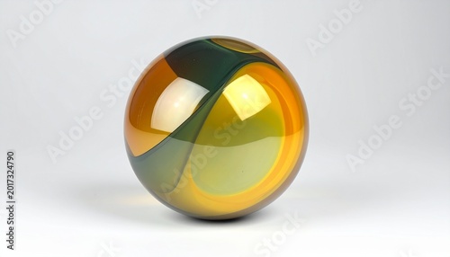Striking Sphere - A Colorful Glass Ball with Unique Swirling Patterns.