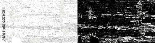 Photos Heavy black and white digital interference pattern isolated on transparent backg