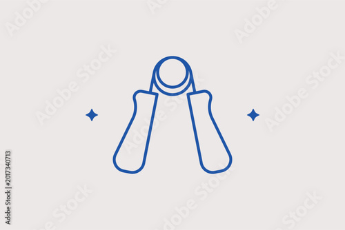 Bild auf Leinwand Hand grip strengthener line icon for forearm training and rehabilitation exercises