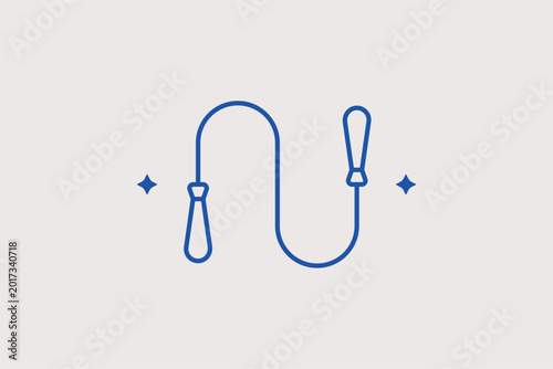 Tableau sur toile Speed jump rope line icon for high-intensity interval training (HIIT) and cardio