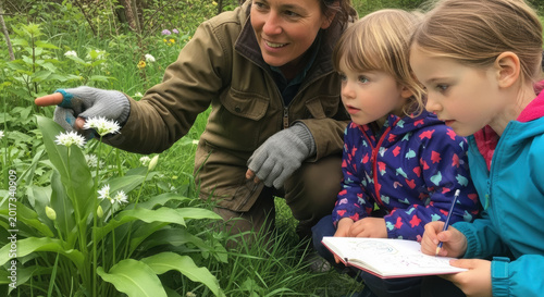 Outdoor Nature Education: Children Learning About Wild Plants and Foraging