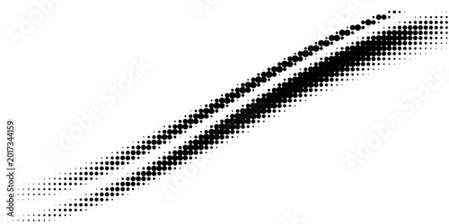 Canvastavla Black halftone dot wave pattern