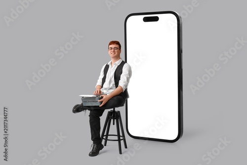 Big modern mobile phone and...