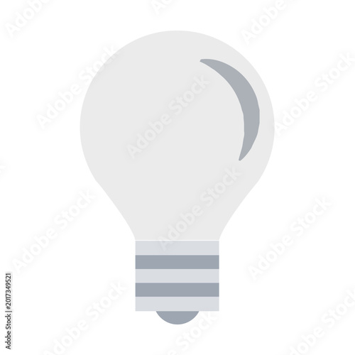 Light Bulb Icon on Circular Background, Electric Lighting Flat Vector Illustration