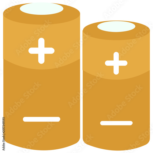 Battery Pack Icon on Circular Background, Portable Energy Flat Vector Illustration