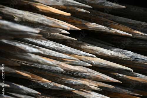 Obraz na plátne Jagged, chaotic, wooden, shadowy, primitive, intense, rhythmic, tactile, raw, abstract