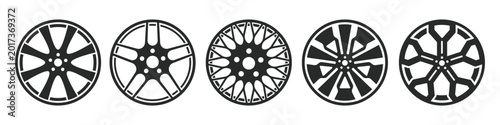 Photos Set of modern alloy wheels design