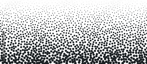 Foto Gradient composition of black dots forming dense lower area fading into sparse u