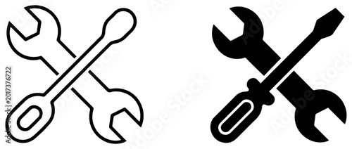 Fotografie settings repair tools icon set