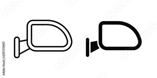 Schilderij op canvas Car wing mirror icon design illustrator set