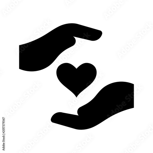 Quadro su tela Heart care icon