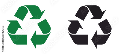 Billede på lærred Recycling Symbols: Environmental emblem to promote a greener Earth