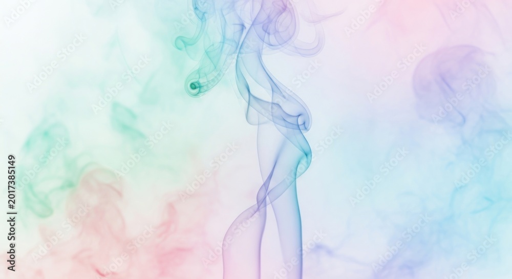 Fototapeta premium Abstract Pastel Smoke Wisps Swirling on a Light Background.
