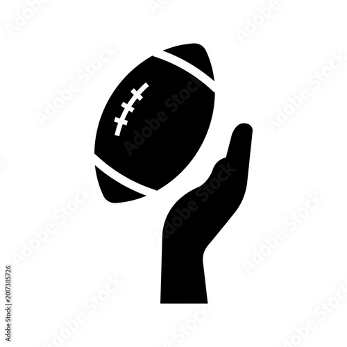 Rugby ball icon. Sports and rugby filled symbol. Black and white.