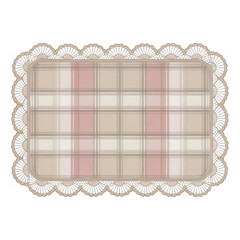 Pink and white grid scalloped border frame