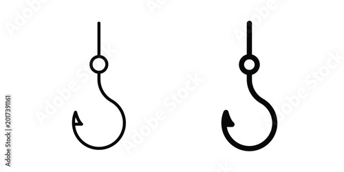Tableau sur toile Fishing Hook icon design illustrator set