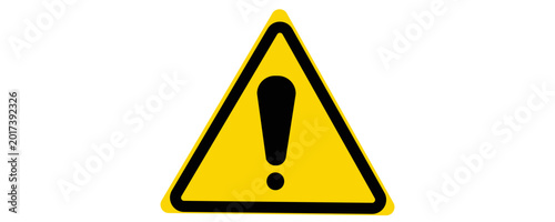 Obraz na płótnie Warning sign, Attention sign, A yellow triangle sign with a black exclamation ma