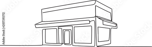 Bild auf Leinwand Store building outline drawing illustration