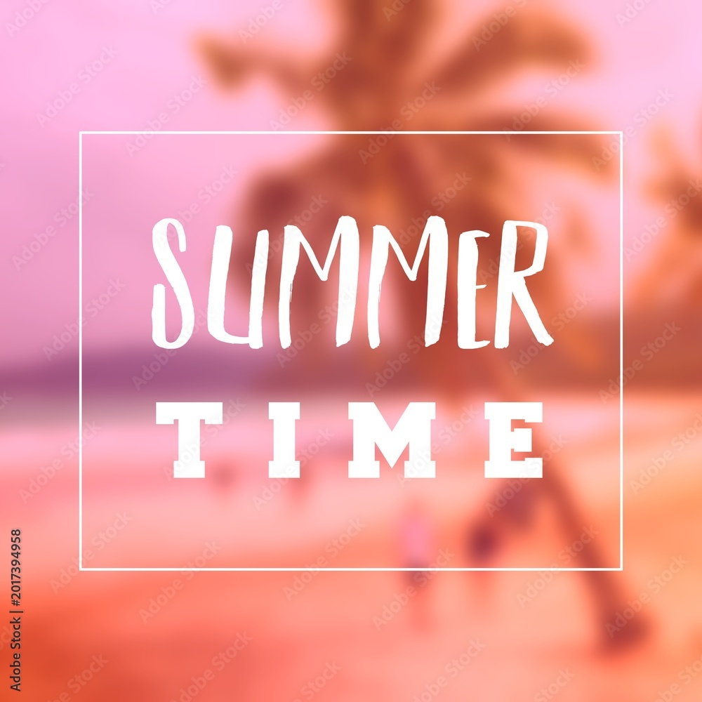 Naklejka premium Summer time social media sign