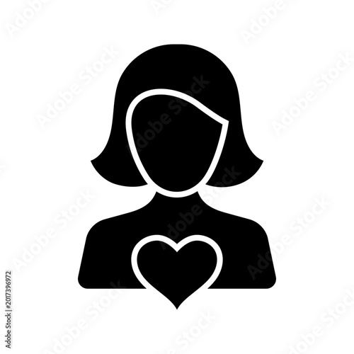 Free Download Mother love icon. Lifestyle and motherhood filled symbol. Black and white. - GFXLoad