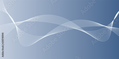 Tableau sur toile Abstract blue white luxury fabric wave background with copy space