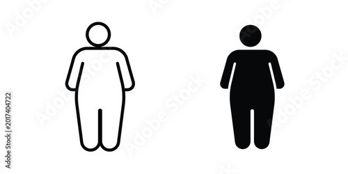 Tableau sur toile Overweight icon design illustrator set. Icons in line and clipart